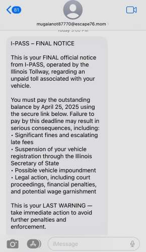 Tollway texting you about unpaid fees? Don’t believe it