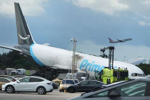 Federal investigators probe Amazon cargo jet's fiery runway crash that killed 5 in Miami