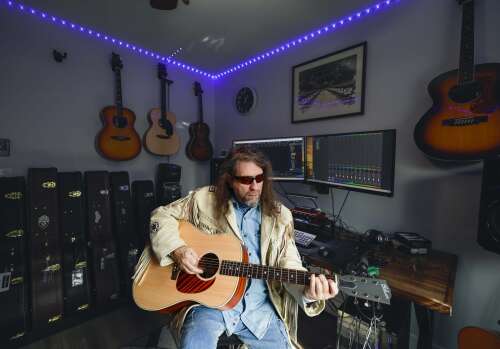 Eric Kinkel can still jam on the electric guitar and pluck delicate melodies on an acoustic, as the self-taught artist has for decades. The Wauconda man just can’t get the words out. Starting in 201...