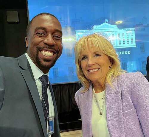 Huntley High principal meets first lady after winning national award