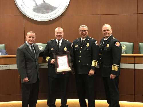 Elk Grove Village Deputy Fire Chief Presented with the Chief Fire