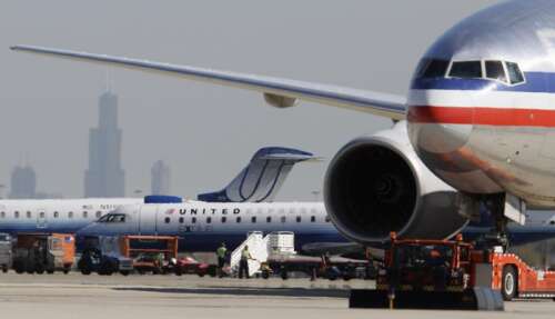 An unprecedented period in which the federal government is considering cutting summer flights at O’Hare International Airport amid an escalating United and American airlines rivalry just got strange...