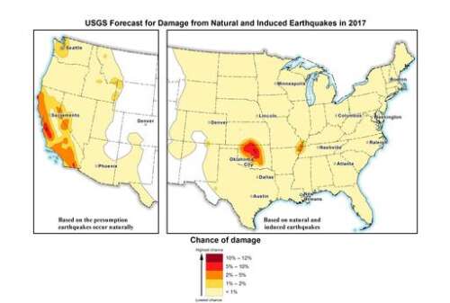 Federal 2017 quake forecast highlights Oklahoma, California - Vimarsana News