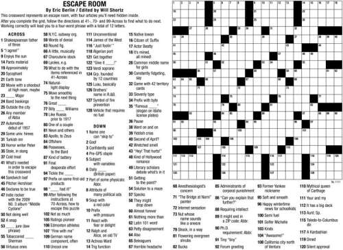 Crossword puzzle clues corrected