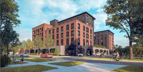 Facing rising interest rates, difficulty in raising equity capital and higher construction costs, a developer’s plan for a six-story, 135-unit apartment building with a ground-floor restaurant in Ar...