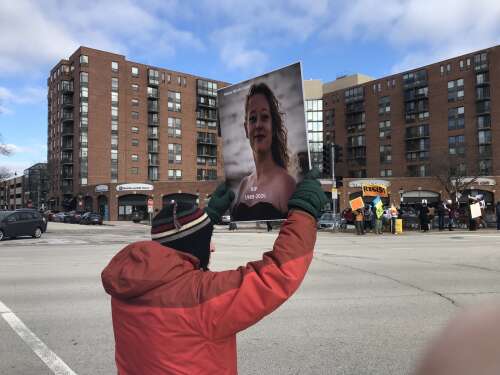 Suburban protesters joined counterparts nationwide Sunday to demonstrate against the killing of a Minneapolis woman by a federal agent last week and the immigration policies of the Trump administratio...