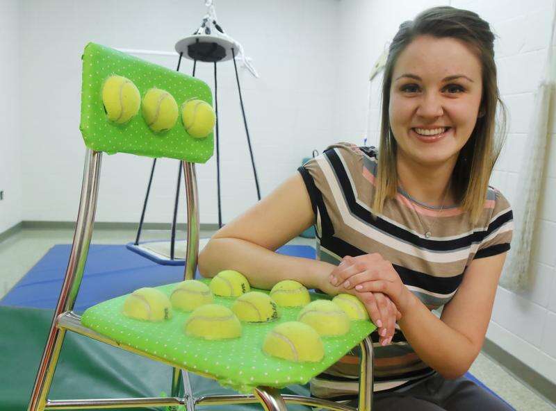 Teacher s DIY tennis ball chairs for kids with special needs go