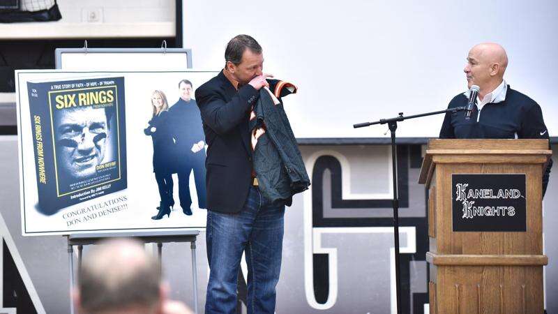 Super Bowl legend Don Beebe Kaneland High honor each other