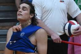 Gavin Gonzalez of St. Francis reacts to his team’s loss to Loyola Academy during the boys state volleyball quarterfinals at Hoffman Estates High School on Friday, May 31, 2024 in Hoffman Estates.