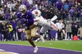 Washington wide receiver Rome Odunze (1) falls to the Bears with the No. 9 pick in several mock drafts.