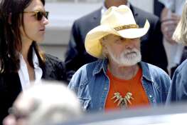 Dickey Betts, a founding member of the Allman Brothers Band, exits the funeral of Gregg Allman at Snow's Memorial Chapel, June 3, 2017, in Macon, Ga. Guitar legend Betts, who co-founded the Allman Brothers Band and wrote their biggest hit, “Ramblin’ Man,” died Thursday, April 18, 2024. He was 80.