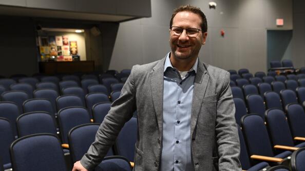 Prospect High School acting and speech teacher Jeremy Morton pauses in the school’s theater after class.