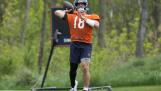 Bears quarterback Caleb Williams throws a pass during last week’s rookie camp at Halas Hall in Lake Forest.