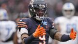 Bears safety Jaquan Brisker reacts during a game last year against the Detroit Lions.