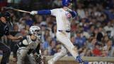 Chicago Cubs designated hitter Mike Tauchman hits a walk-off home run to win the baseball game 7-6 over the Chicago White Sox Wednesday, June 5, 2024, in Chicago. (AP Photo/Erin Hooley)