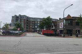 The view from Busse Avenue looking westbound across Main Street in downtown Mount Prospect. The village plans to install a crosswalk at the location in hopes it will offer pedestrians safe passage across Main Street.