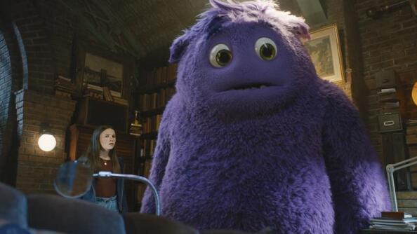 Bea (Cailey Fleming) isn’t sure of imaginary friend Blue (voiced by Steve Carell) in “IF.”