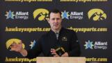 Tim Lester pictured at an introductory news conference shortly after he was hired Jan. 31 as offensive coordinator for the University of Iowa football team.