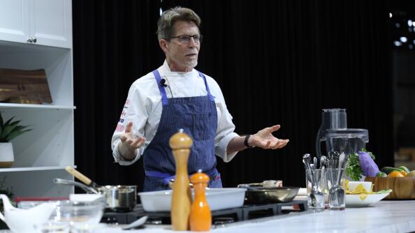 Rick Bayless at the Cooking Theater at The Inspired Home Show this year. He demonstrated making his Dark Chocolate Tres Leches Cake. The show was held March 2-5 at McCormick Place in Chicago.