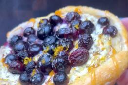 Blueberry tarts use Biz Velatini’s famed Skinny Pizza Dough as a base for these tasty pastries.