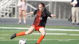 St. Charles East’s Alli Saviano goes after the ball during a Class 3A West Chicago semifinal win over Batavia on Tuesday, May 23, 2023.