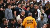 After multiple announcements and Loyola Academy security in place, the Loyola fans remained in the stands aft their team won the IHSA Class 4A girls basketball supersectional game on Monday, Feb. 26, 2024 in Libertyville.
