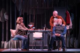 Connie Canaday Howard, left, who appeared earlier this year in Buffalo Theatre Ensemble’s revival of “The Outgoing Tide,” announced she will step down as BTE’s artistic leader in June but will remain a member of the DuPage County ensemble. Fellow ensemble members Nick DuFloth, seated, and Bryan Burke also performed in the BTE production.