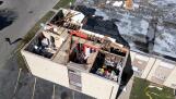 A large portion of the roof of this Mundelein apartment building was destroyed during Tuesday night’s storms. The National Weather Service confirmed Wednesday that Mundelein was hit by an EF-1 tornado.