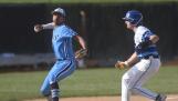 Lake Park’s Jayden Patel, left, is hitting .526 for the Lancers who handed Geneva its first loss Monday to improve to 12-1.