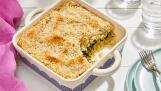 This casserole of creamy mashed potatoes and cauliflower with a layer of sautéed spinach originated as a side to the brisket typically served at Passover and Rosh Hashanah.