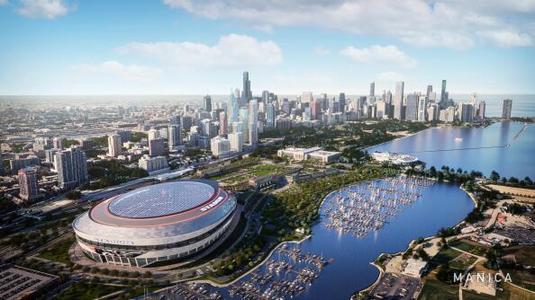 The Chicago Bears on Wednesday unveiled designs for a new domed stadium on the parking lot south of Soldier Field. The team has pledged about $2 billion toward the project, but is looking for at least that much in taxpayer money for the entire multi-phased redevelopment on the Museum Campus.