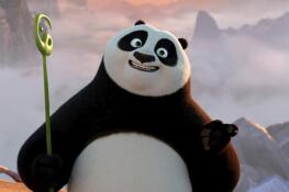 Po (voiced by Jack Black) and  "Kung Fu Panda 4." top the box office for a second week in a row.