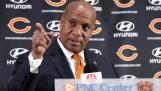 Kevin Warren, new president and CEO of the Chicago Bears, gestures during a news conference at Halas Hall in Lake Forest Tuesday.