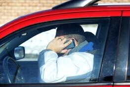 April is distracted driving awareness month. Police will be watching for people like this man.