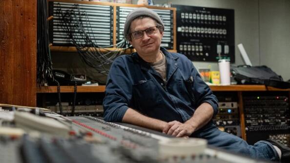 Steve Albini at his workplace, Electrical Audio, in the Avondale neighborhood in 2021.