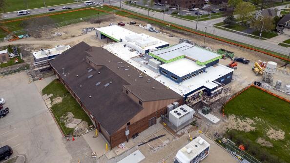 Construction continues on an addition to the DuPage County Animal Services building in Wheaton.