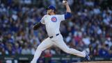 Cubs starting pitcher Justin Steele throws against the San Diego Padres Monday during the second inning at Wrigley Field.